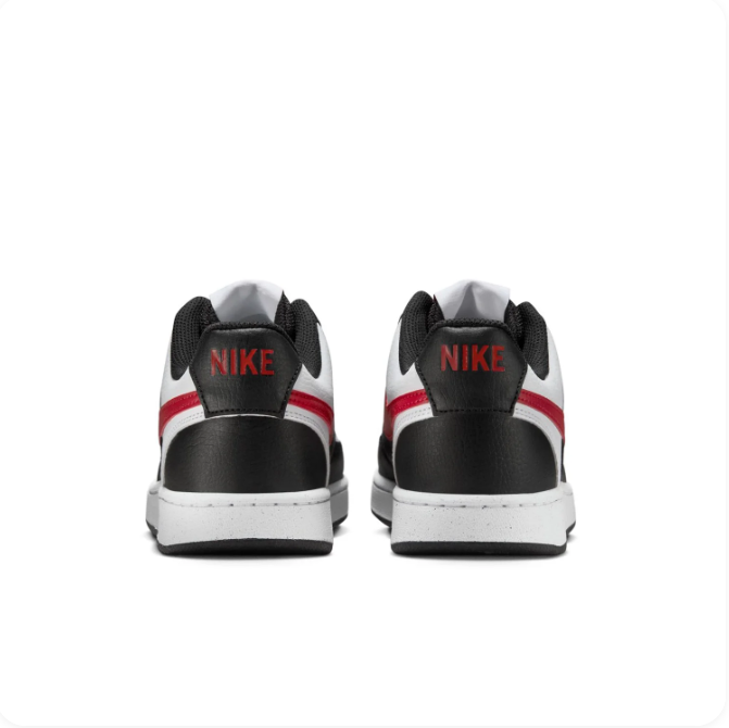 Nike Black & White Low-Top Sneakers | Red Swoosh