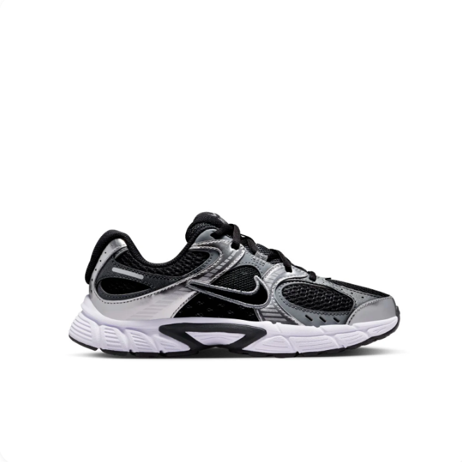 Nike Black & Silver Low-Top Sneakers | Mesh Panels & Sculpted Sole