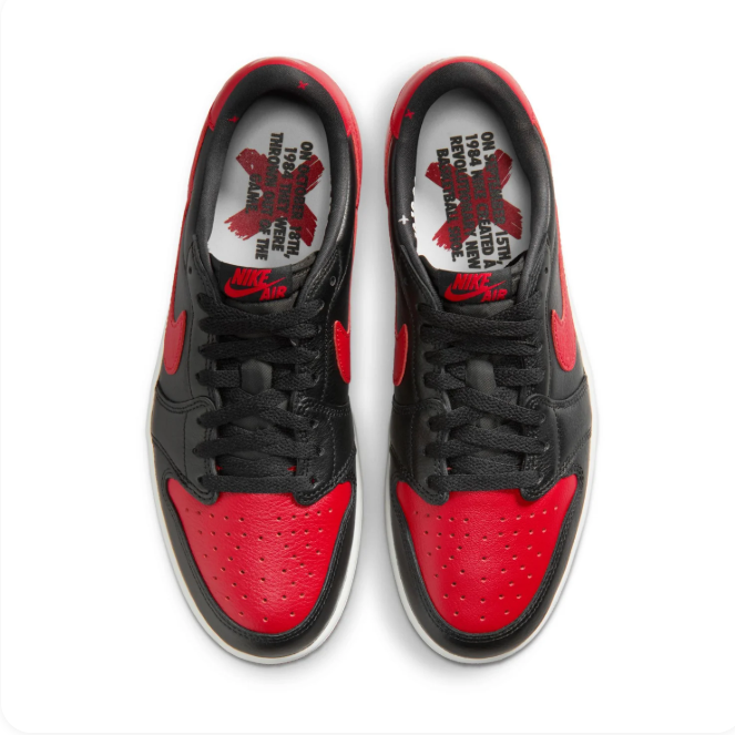 Nike Black & Red Low-Top Sneakers | Red Swoosh & Outsole