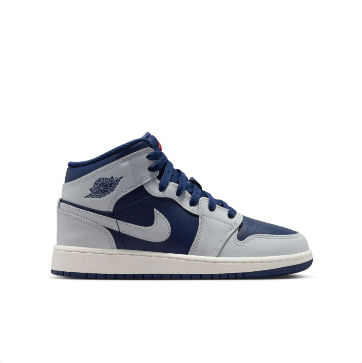 Air Jordan Navy & Light Grey Mid-Top Sneakers | Red Jumpman Details