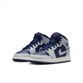 Air Jordan Navy & Light Grey Mid-Top Sneakers | Red Jumpman Details