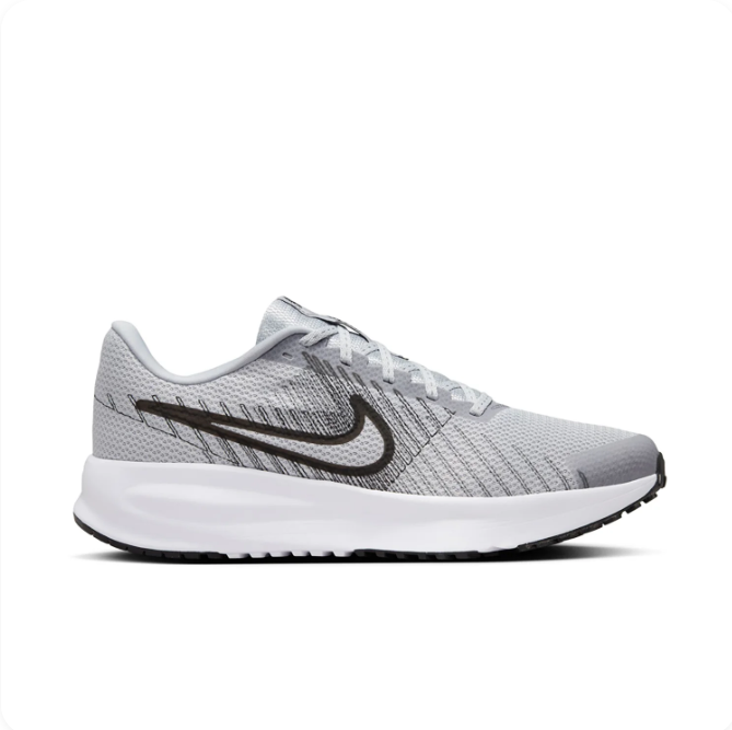 Nike Light Grey Low-Top Sneakers | Black Swoosh Details & White Sole