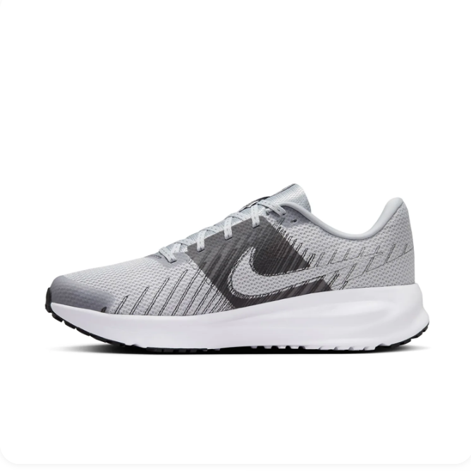 Nike Light Grey Low-Top Sneakers | Black Swoosh Details & White Sole