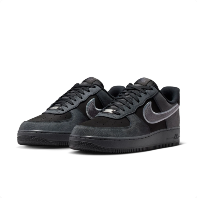Nike Black & Charcoal Low-Top Sneakers | Grey Swoosh & Dark Sole