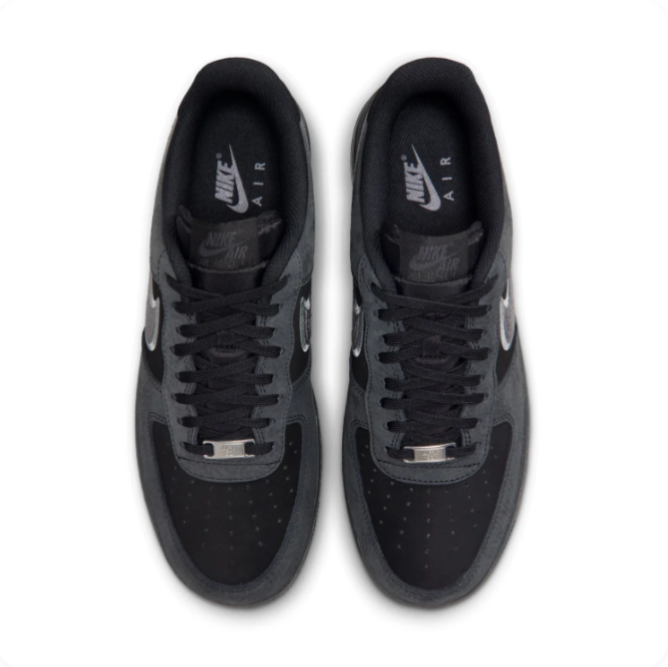 Nike Black & Charcoal Low-Top Sneakers | Grey Swoosh & Dark Sole