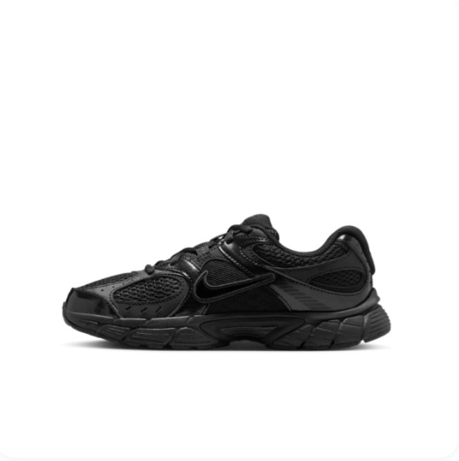 Nike All-Black Low-Top Sneakers | Open Mesh Panels & Sculpted Sole