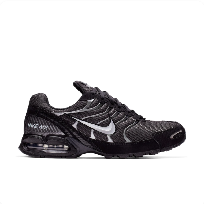 Nike Black & Charcoal Low-Top Sneakers | Silver Swoosh & Visible Heel Window