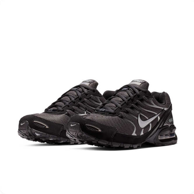 Nike Black & Charcoal Low-Top Sneakers | Silver Swoosh & Visible Heel Window