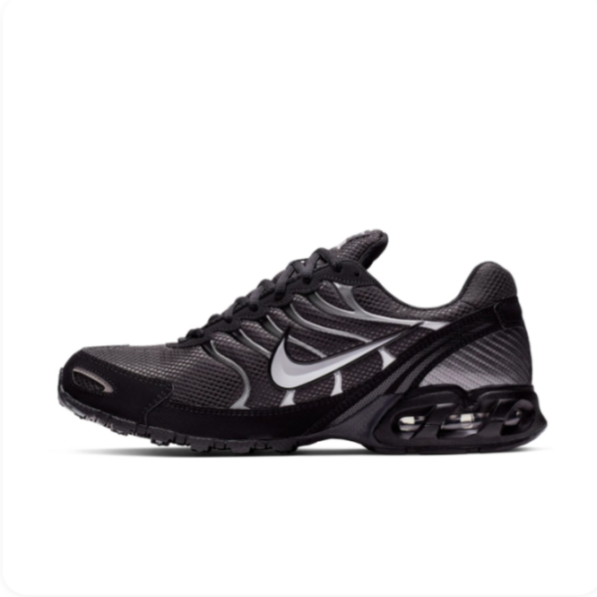 Nike Black & Charcoal Low-Top Sneakers | Silver Swoosh & Visible Heel Window