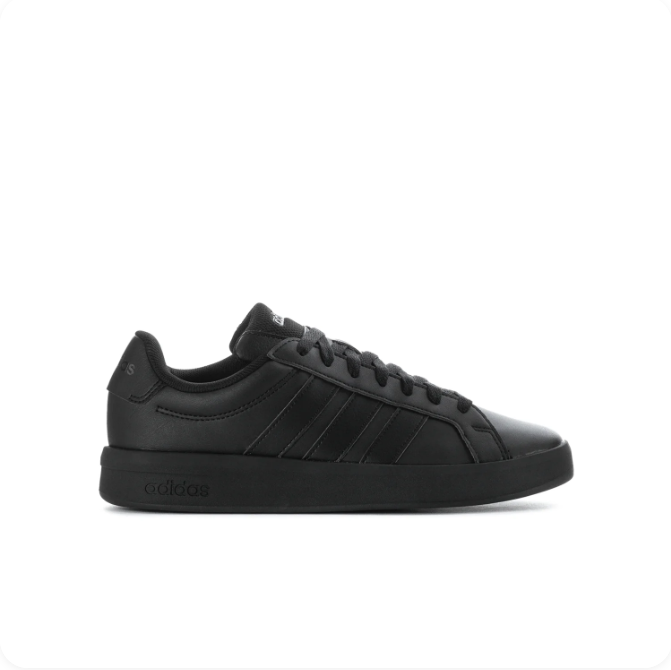 adidas All-Black Low-Top Sneakers | Tonal Three Stripes & Black Sole