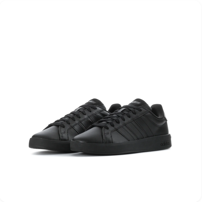 adidas All-Black Low-Top Sneakers | Tonal Three Stripes & Black Sole
