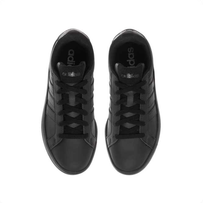 adidas All-Black Low-Top Sneakers | Tonal Three Stripes & Black Sole