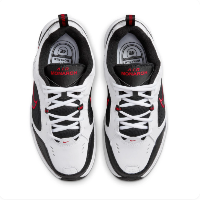 Nike Black & White Low-Top Sneakers | Red-Outlined Swoosh & Chunky Sole
