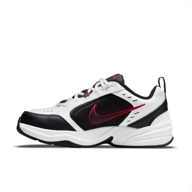 Nike Black & White Low-Top Sneakers | Red-Outlined Swoosh & Chunky Sole