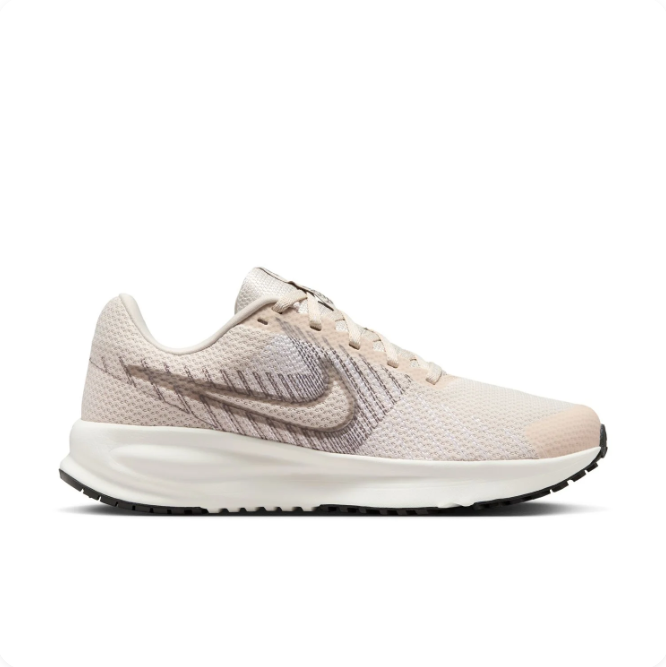 Nike Light Beige Low-Top Sneakers | Grey Swoosh & White Midsole