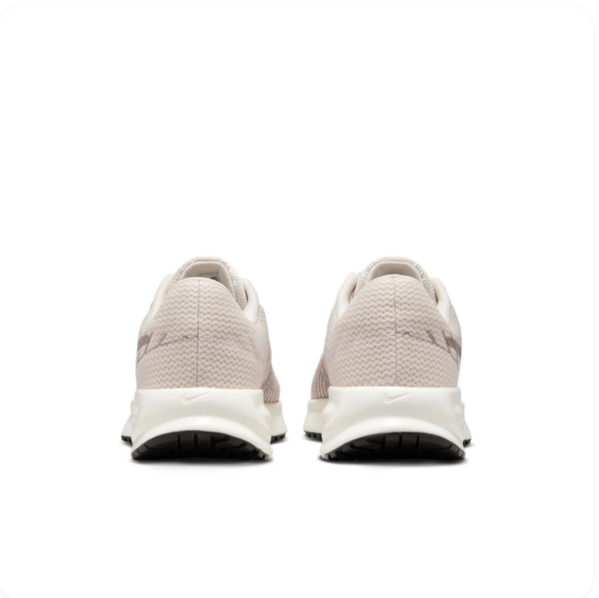 Nike Light Beige Low-Top Sneakers | Grey Swoosh & White Midsole