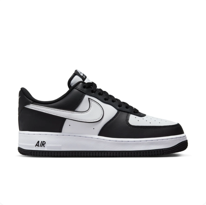 Nike Black & White Low-Top Sneakers | Light Grey Swoosh & Perforated Toe