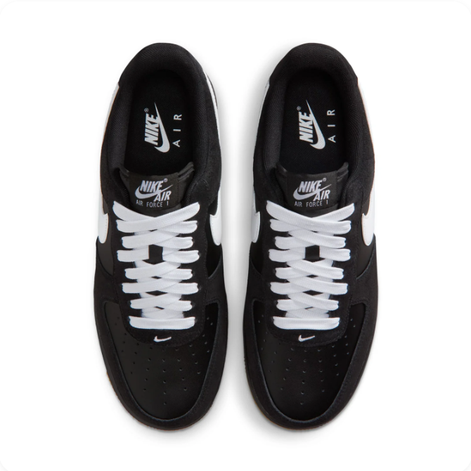 Nike Black & White Low-Top Sneakers | White Swoosh & Gum-Colored Sole