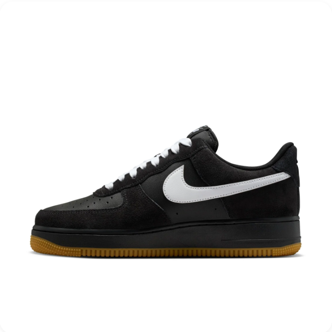 Nike Black & White Low-Top Sneakers | White Swoosh & Gum-Colored Sole