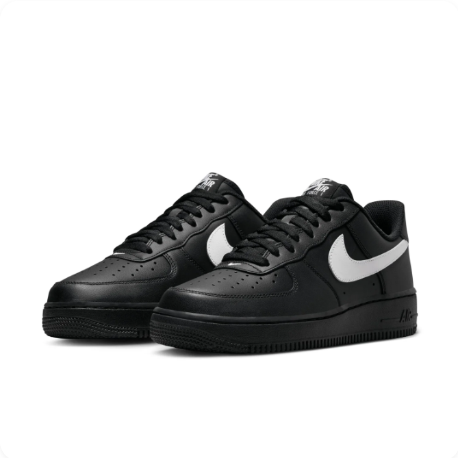 Nike Black Low-Top Sneakers | White Swoosh & Black Sole