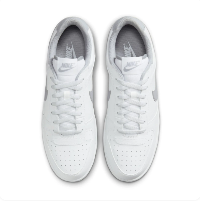 Nike White & Grey Low-Top Sneakers | Grey Swoosh & Bold Heel Lettering
