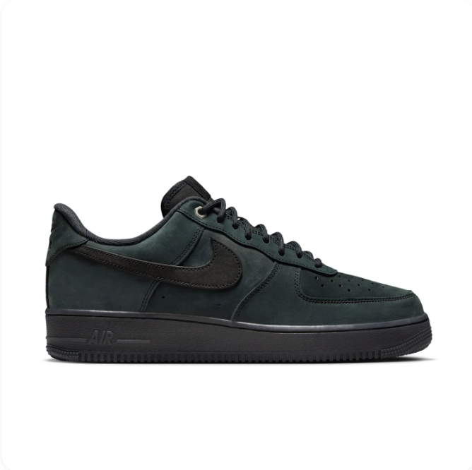 Nike Dark Green & Black Low-Top Sneakers | Black Swoosh & Perforated Toe