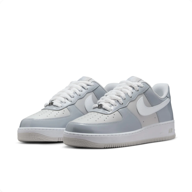 Nike Light Grey & White Low-Top Sneakers | White Swoosh & Perforated Toe