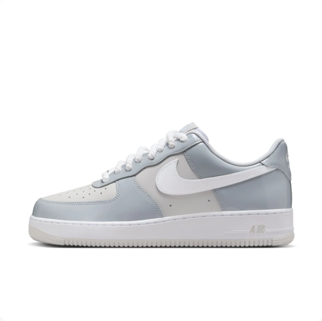 Nike Light Grey & White Low-Top Sneakers | White Swoosh & Perforated Toe