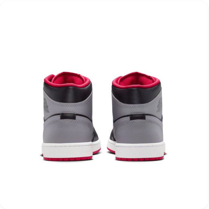 Air Jordan Black & Grey Mid-Top Sneakers | Red Lining & Red Outsole