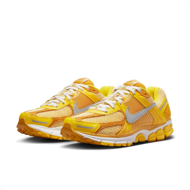 Nike Yellow Mesh Panel Sneakers | Silver Swoosh Low-Top Lace-Up Style