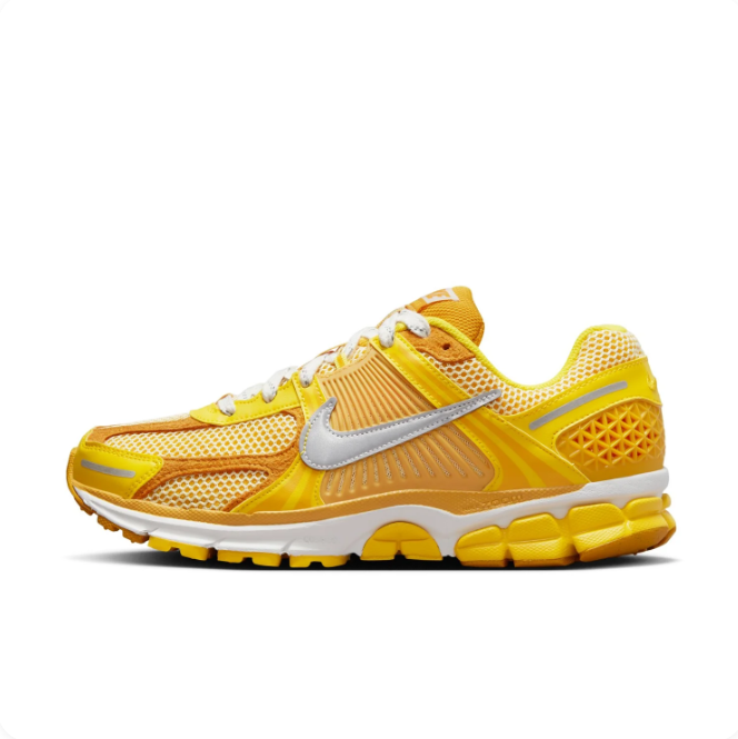 Nike Yellow Mesh Panel Sneakers | Silver Swoosh Low-Top Lace-Up Style