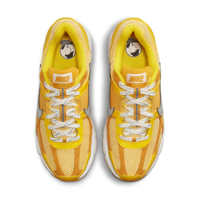 Nike Yellow Mesh Panel Sneakers | Silver Swoosh Low-Top Lace-Up Style