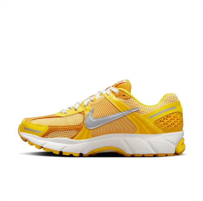 Nike Yellow Mesh Panel Sneakers | Silver Swoosh Low-Top Lace-Up Style