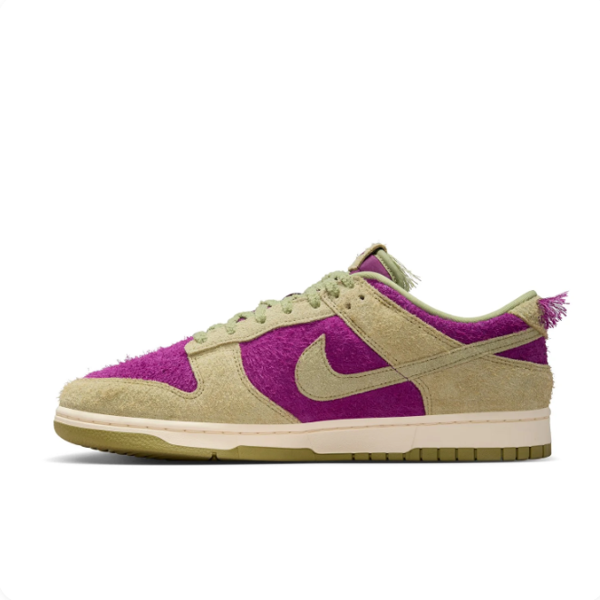 Nike Purple & Olive Low-Top Sneakers | Textured Panels & Fringe Details