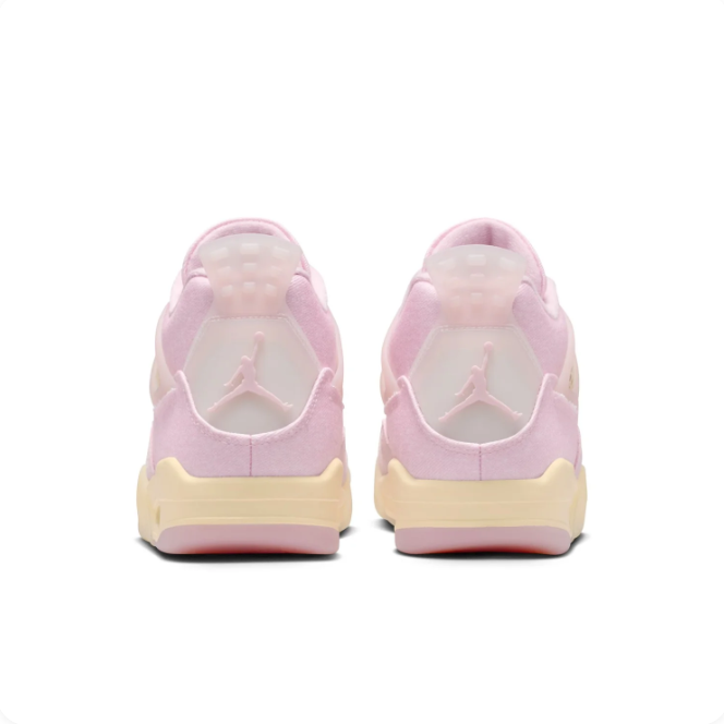 Air Jordan Pastel Pink & Cream Mid-Top Sneakers | Grid Panels & Heel Window