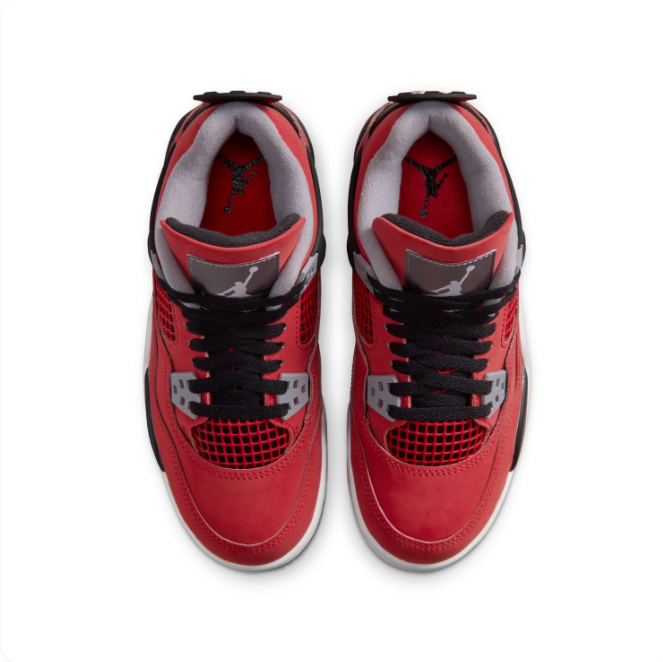 Air Jordan Red & Black Mid-Top Sneakers | Grey Accents & Heel Window