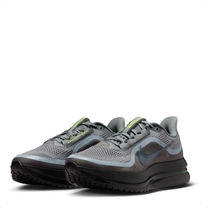 Nike Grey & Black Low-Top Sneakers | Mesh Upper & Lime Accents