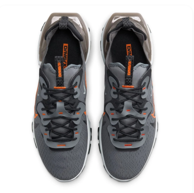 Nike Charcoal & Black Low-Top Sneakers | Orange-Outlined Swoosh & Sculpted White Sole