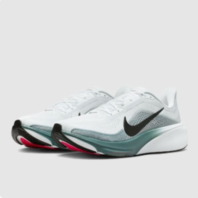 Nike White & Grey Low-Top Sneakers | Black Swoosh & Teal Midsole Accents