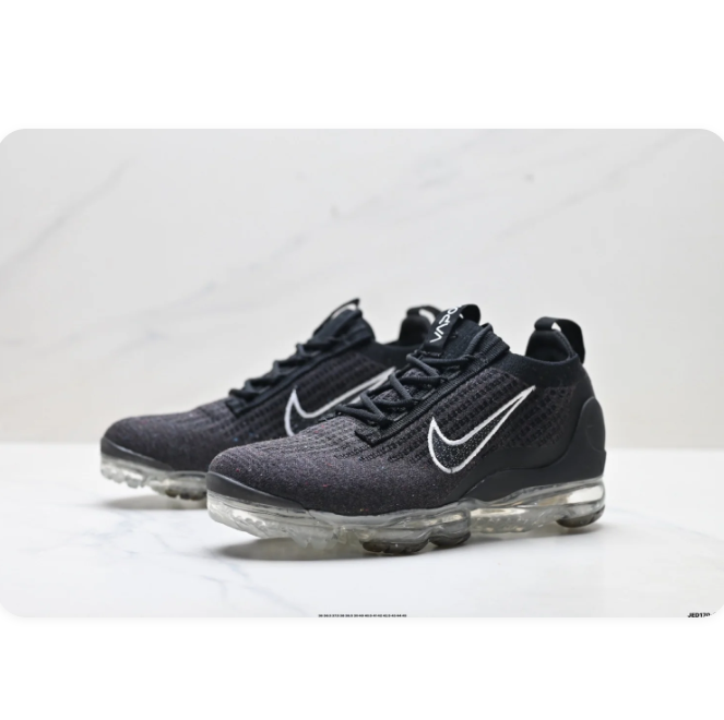 Nike Black and Grey Textured Sneakers with Transparent Air Sole