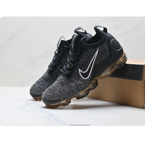 Nike Black and Grey Textured Sneakers with Transparent Air Sole