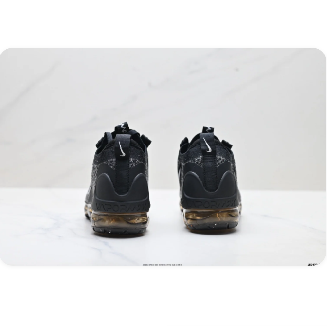 Nike Black and Grey Textured Sneakers with Transparent Air Sole