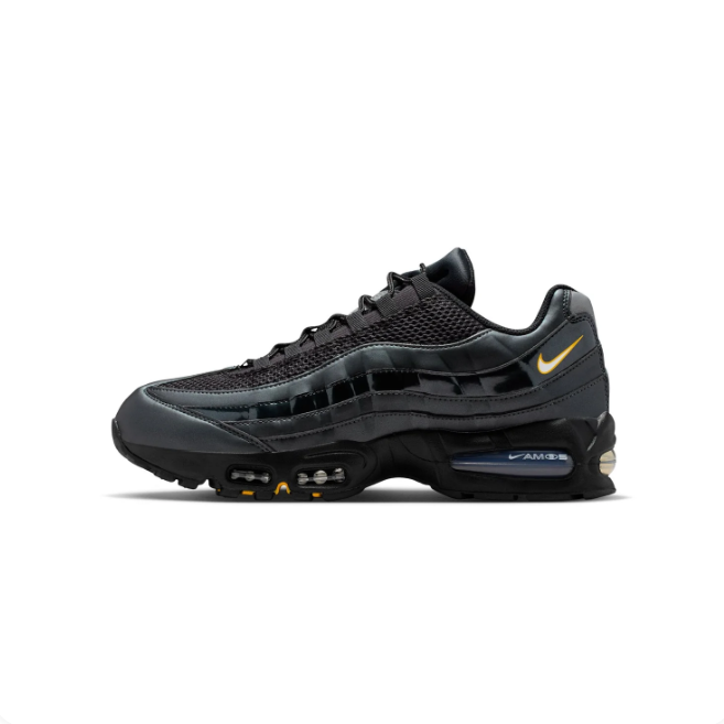 Nike Air Max 95 Black and Grey Sneakers with Yellow Accents